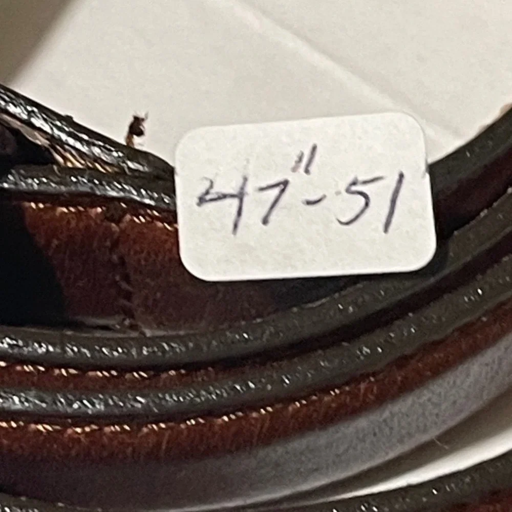 Leather Belt Mens Brown Good Solid Brass Made in Italy Buckle